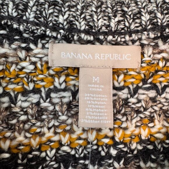 Banana Republic Chartreuse Tweed Sweater Jacket Size Medium - Picture 8 of 8